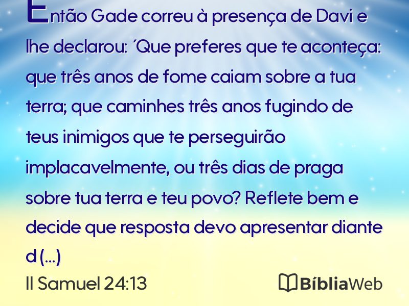 II Samuel 24:13 em imagem para compartilhar