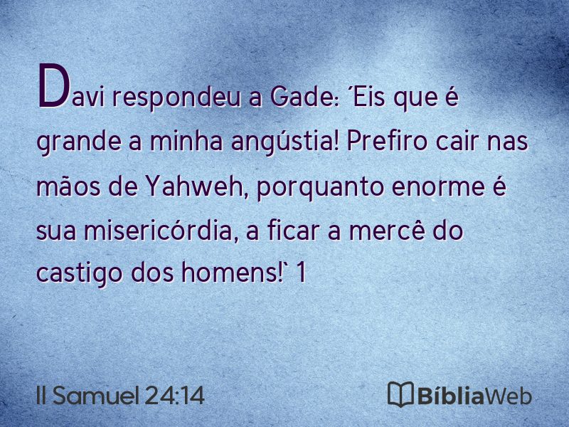 II Samuel 24:14 em imagem para compartilhar