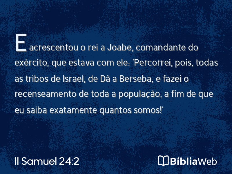 II Samuel 24:2 em imagem para compartilhar