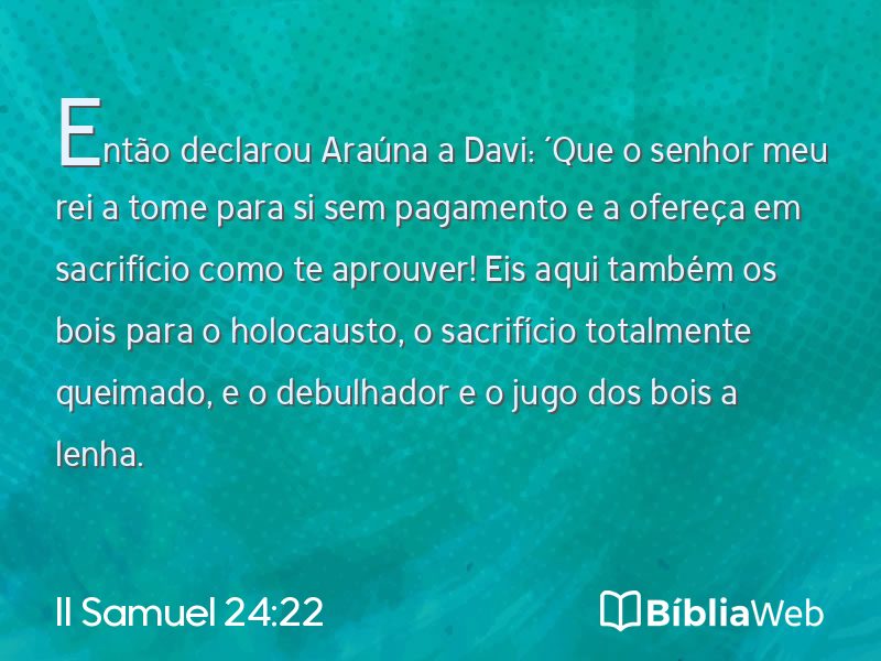 II Samuel 24:22 em imagem para compartilhar