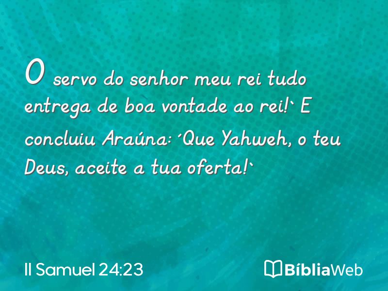 II Samuel 24:23 em imagem para compartilhar