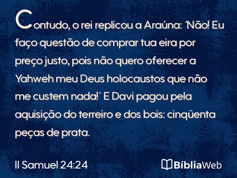 II Samuel 24:24 em imagem para compartilhar