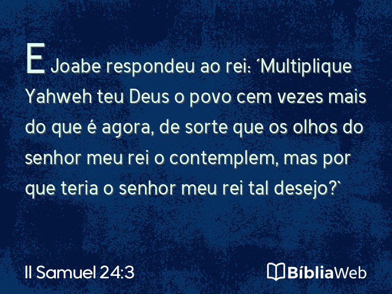 II Samuel 24:3 em imagem para compartilhar