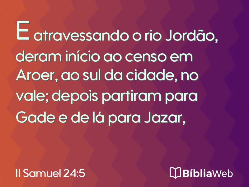 II Samuel 24:5 em imagem para compartilhar