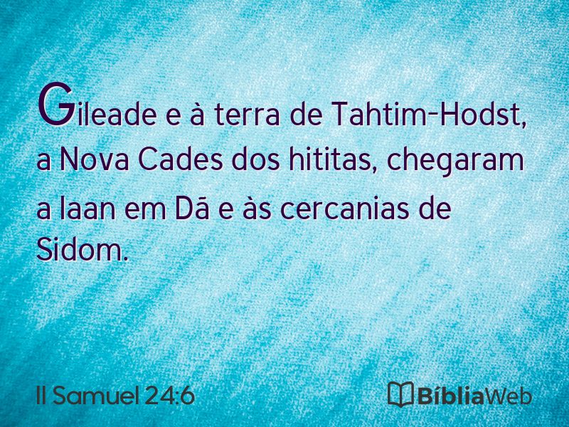II Samuel 24:6 em imagem para compartilhar