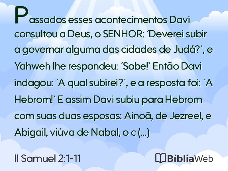 II Samuel 2:1-11 em imagem para compartilhar