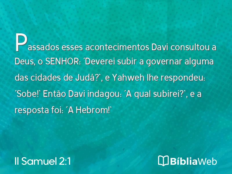 II Samuel 2:1 em imagem para compartilhar