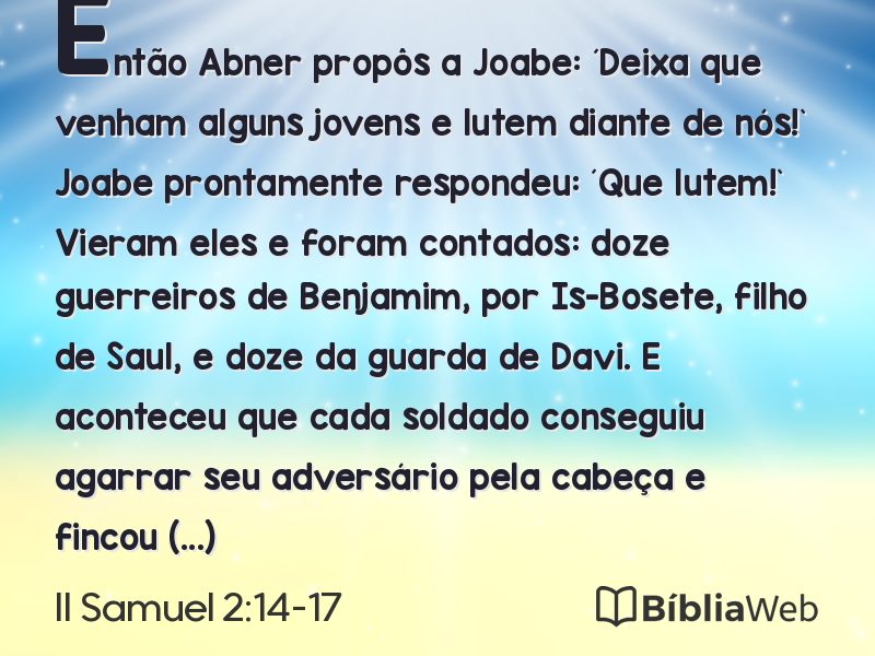 II Samuel 2:14-17 em imagem para compartilhar