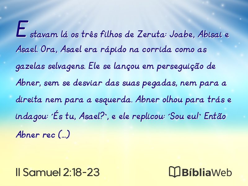 II Samuel 2:18-23 em imagem para compartilhar