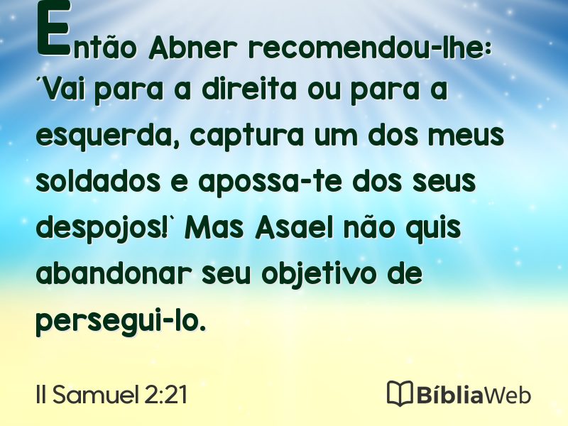 II Samuel 2:21 em imagem para compartilhar