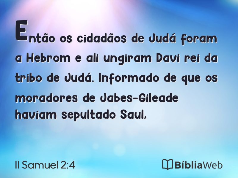 II Samuel 2:4 em imagem para compartilhar