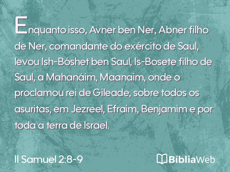 II Samuel 2:8-9 em imagem para compartilhar