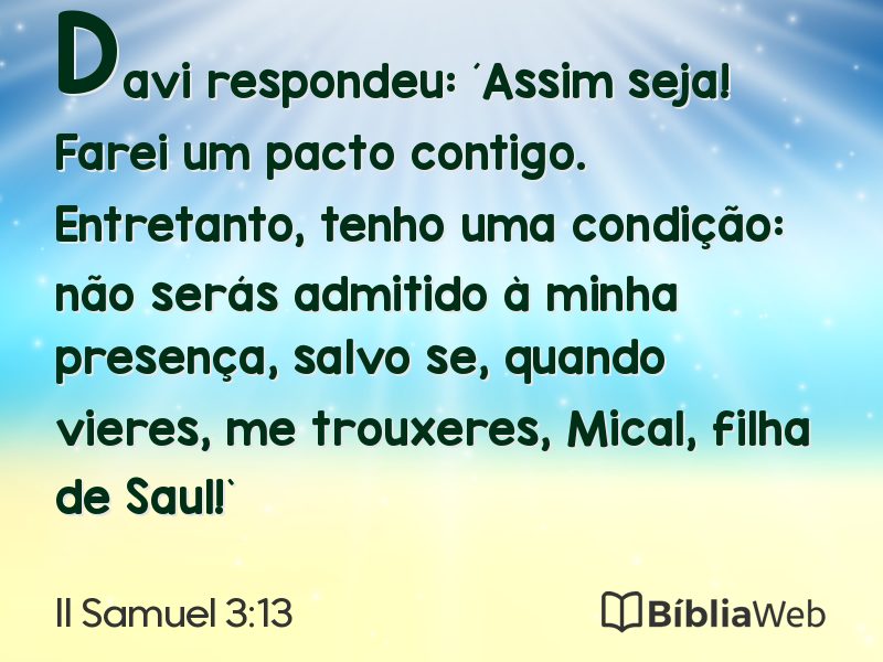 II Samuel 3:13 em imagem para compartilhar