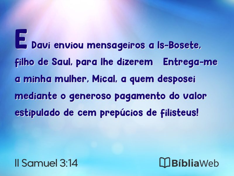 II Samuel 3:14 em imagem para compartilhar