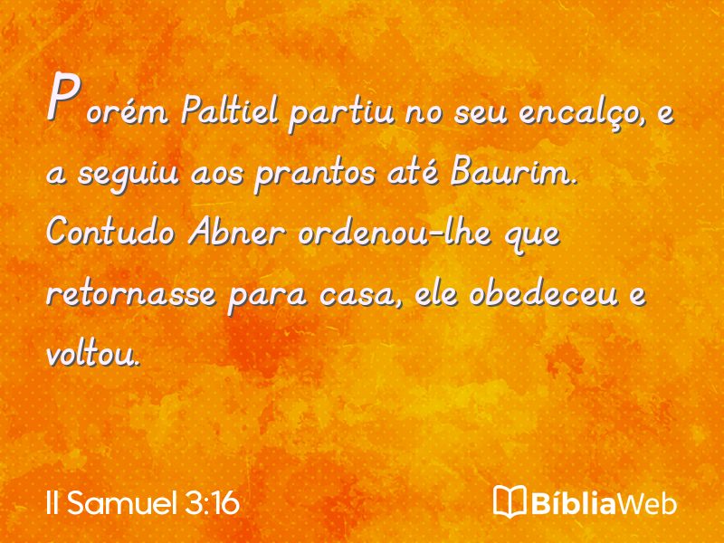 II Samuel 3:16 em imagem para compartilhar