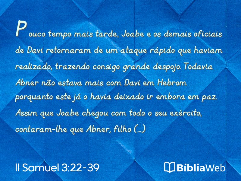 II Samuel 3:22-39 em imagem para compartilhar