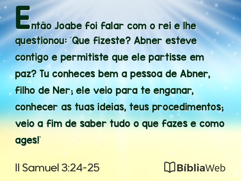 II Samuel 3:24-25 em imagem para compartilhar