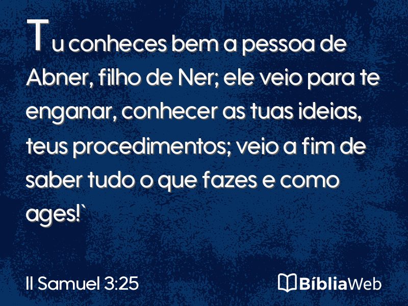 II Samuel 3:25 em imagem para compartilhar