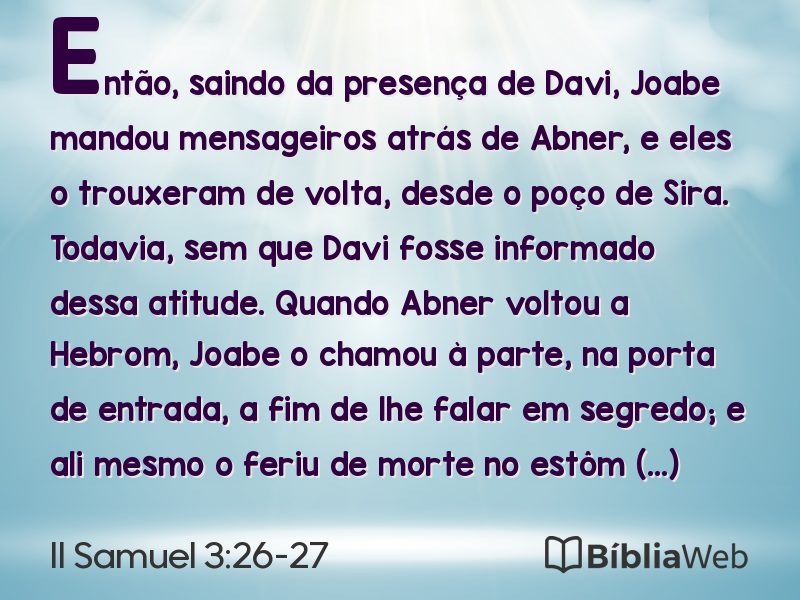 II Samuel 3:26-27 em imagem para compartilhar