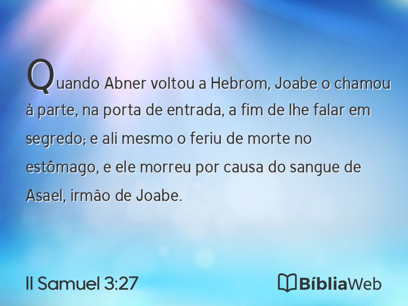II Samuel 3:27 em imagem para compartilhar