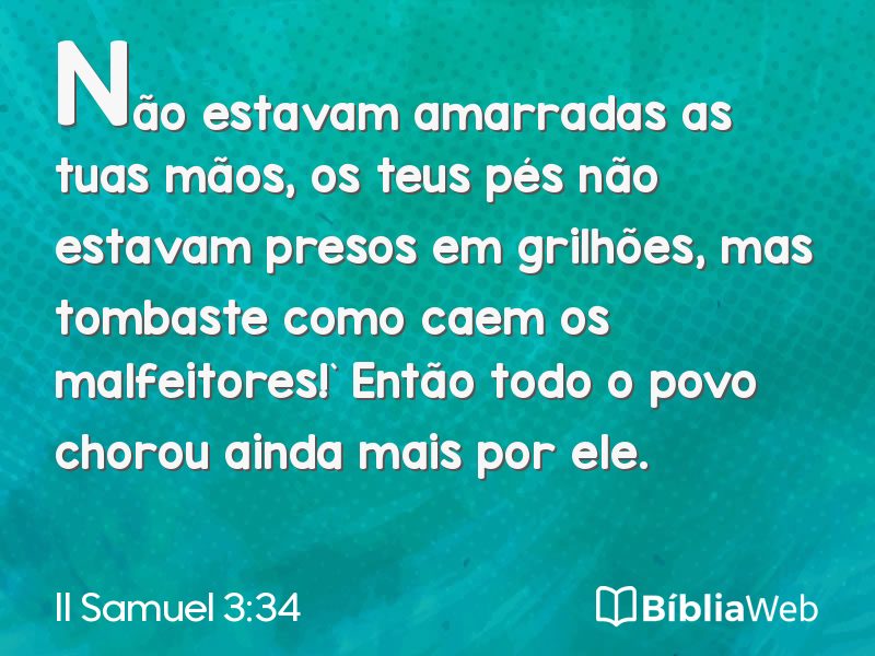 II Samuel 3:34 em imagem para compartilhar