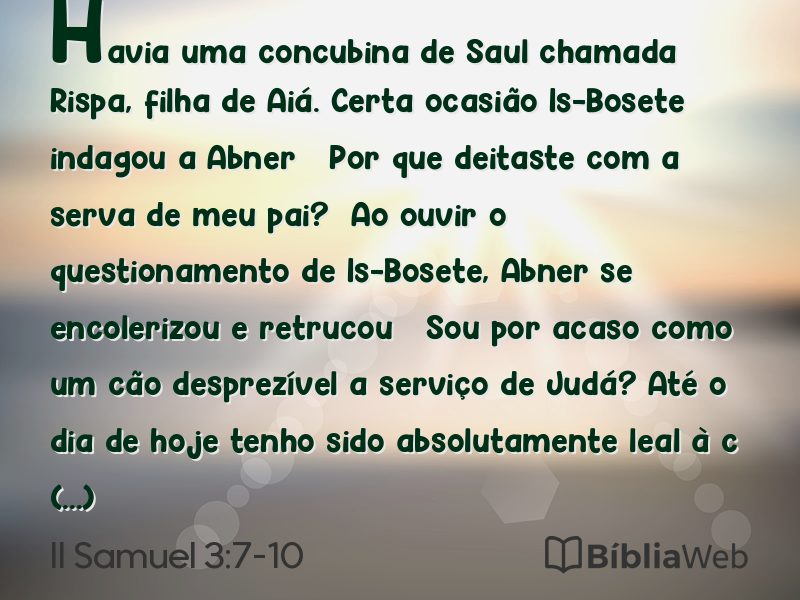 II Samuel 3:7-10 em imagem para compartilhar
