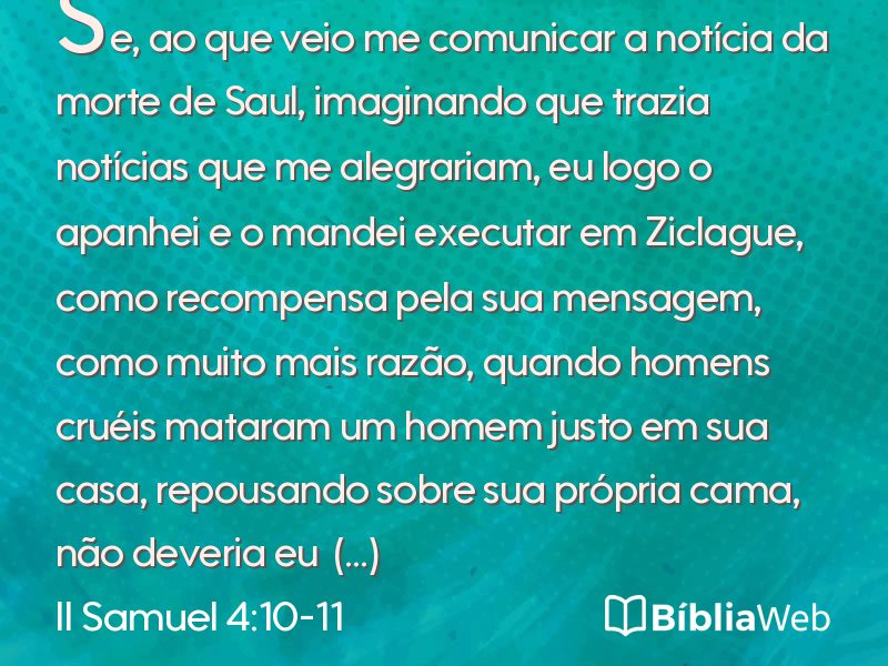 II Samuel 4:10-11 em imagem para compartilhar