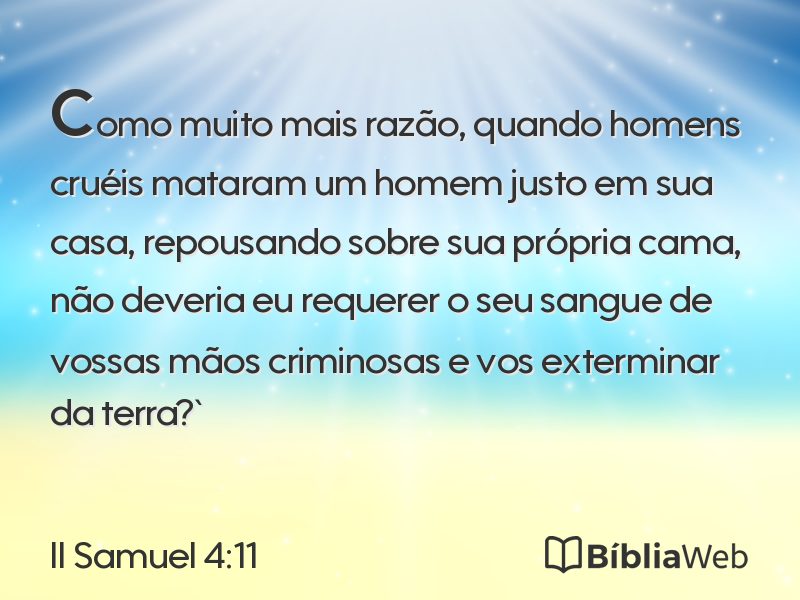 II Samuel 4:11 em imagem para compartilhar