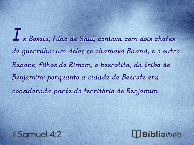 II Samuel 4:2 em imagem para compartilhar