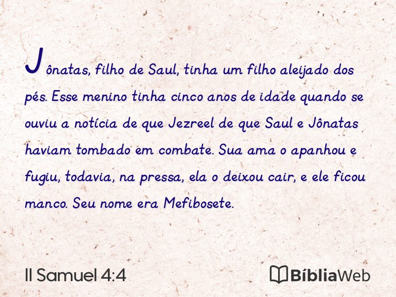 II Samuel 4:4 em imagem para compartilhar