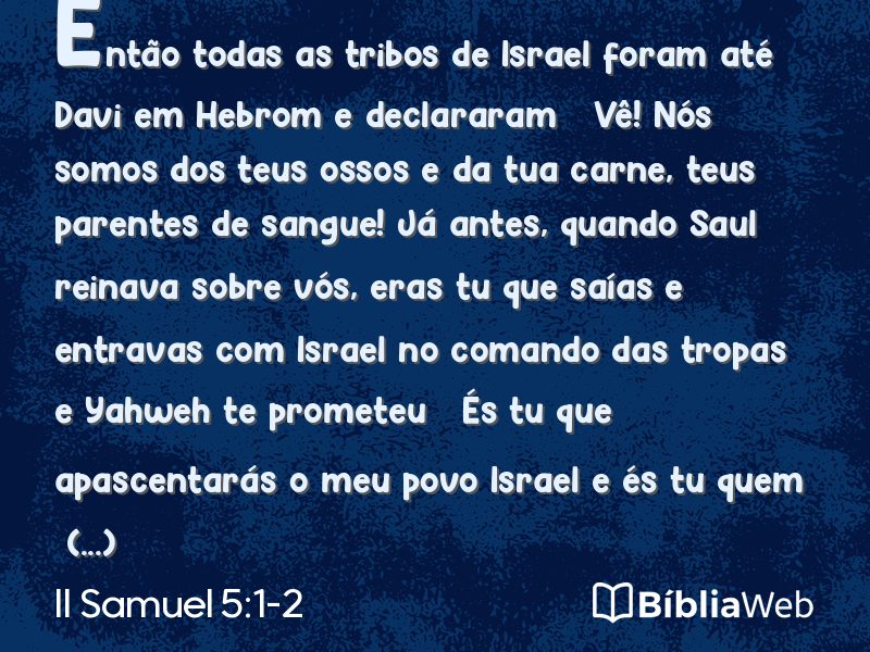 II Samuel 5:1-2 em imagem para compartilhar