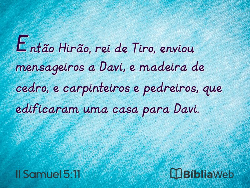 II Samuel 5:11 em imagem para compartilhar