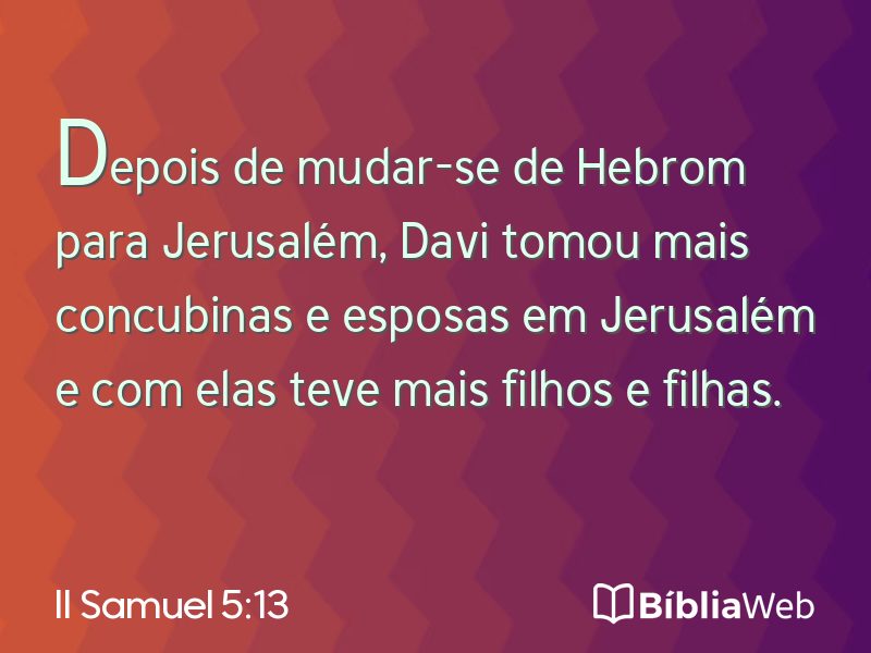 II Samuel 5:13 em imagem para compartilhar