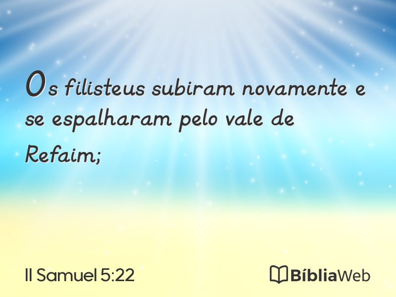 II Samuel 5:22 em imagem para compartilhar