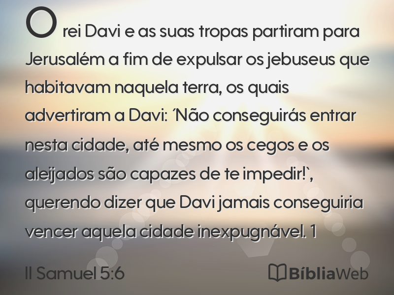 II Samuel 5:6 em imagem para compartilhar