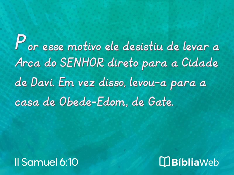 II Samuel 6:10 em imagem para compartilhar
