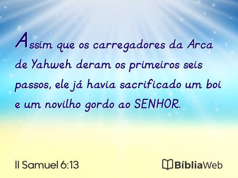 II Samuel 6:13 em imagem para compartilhar