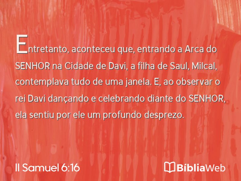 II Samuel 6:16 em imagem para compartilhar