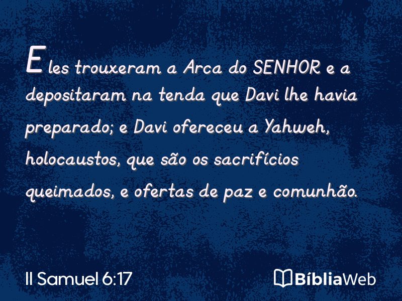 II Samuel 6:17 em imagem para compartilhar