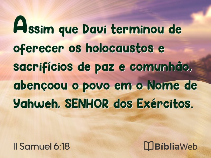 II Samuel 6:18 em imagem para compartilhar
