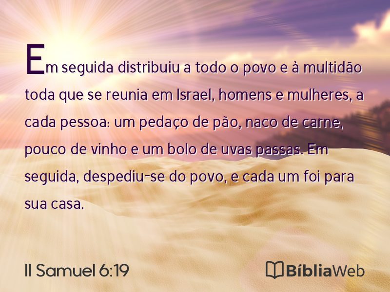 II Samuel 6:19 em imagem para compartilhar