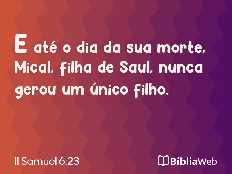 II Samuel 6:23 em imagem para compartilhar