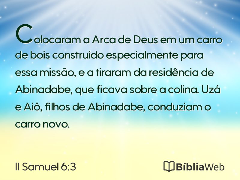 II Samuel 6:3 em imagem para compartilhar