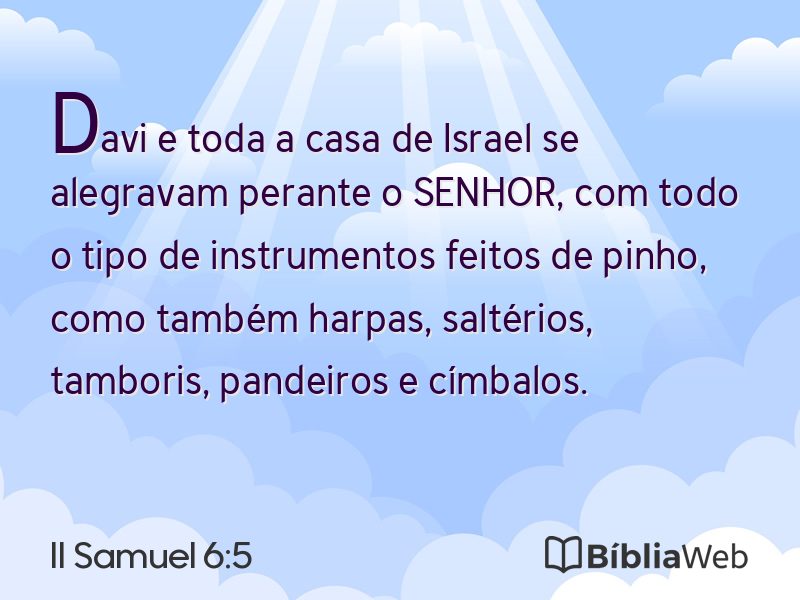 II Samuel 6:5 em imagem para compartilhar