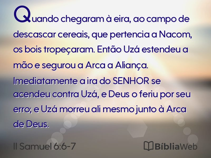 II Samuel 6:6-7 em imagem para compartilhar