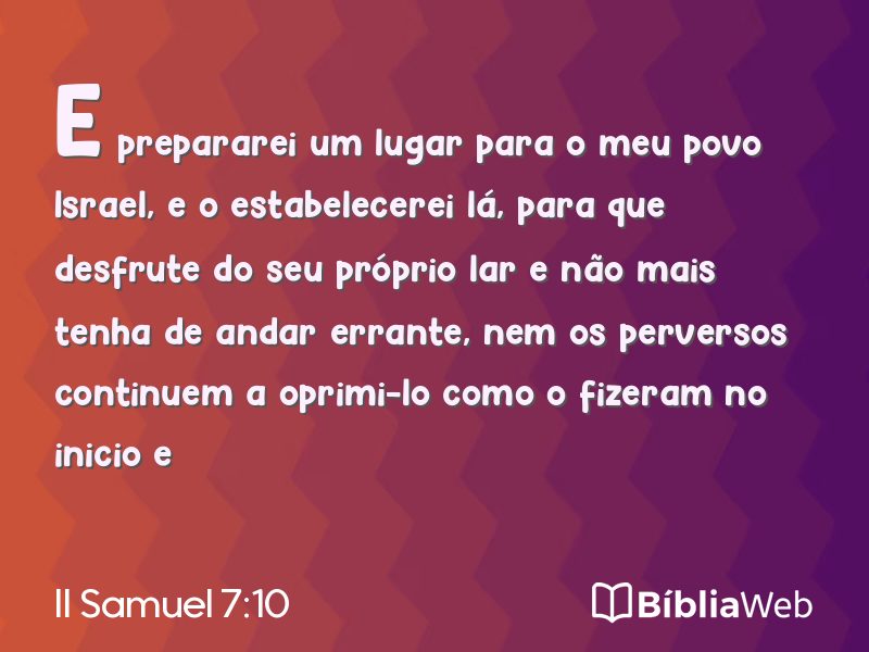 II Samuel 7:10 em imagem para compartilhar