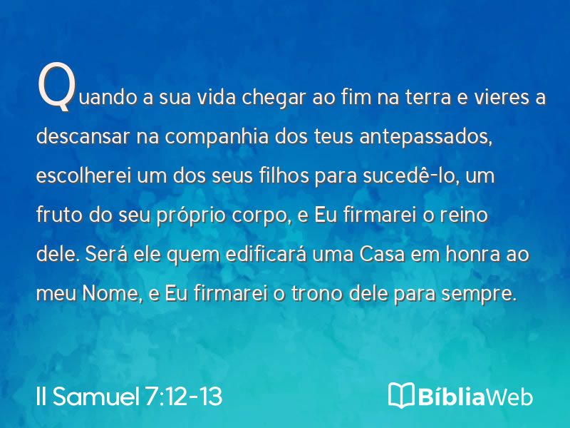 II Samuel 7:12-13 em imagem para compartilhar