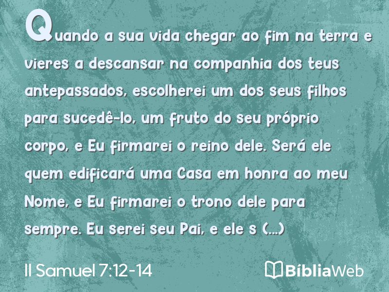 II Samuel 7:12-14 em imagem para compartilhar