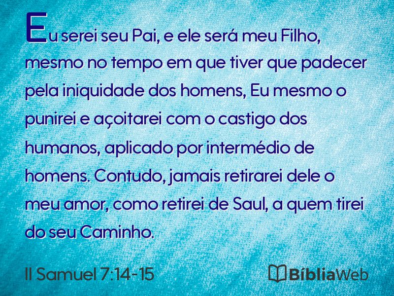 II Samuel 7:14-15 em imagem para compartilhar