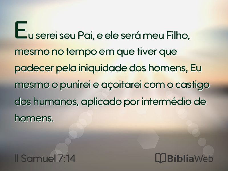 II Samuel 7:14 em imagem para compartilhar